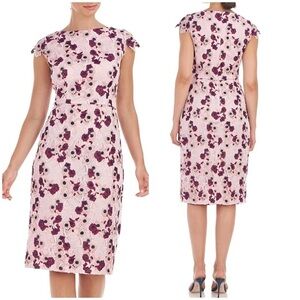 NWT JS Collections Guipure Lace Knee Length Ladys Dress Pink Boysenberry Sz 2